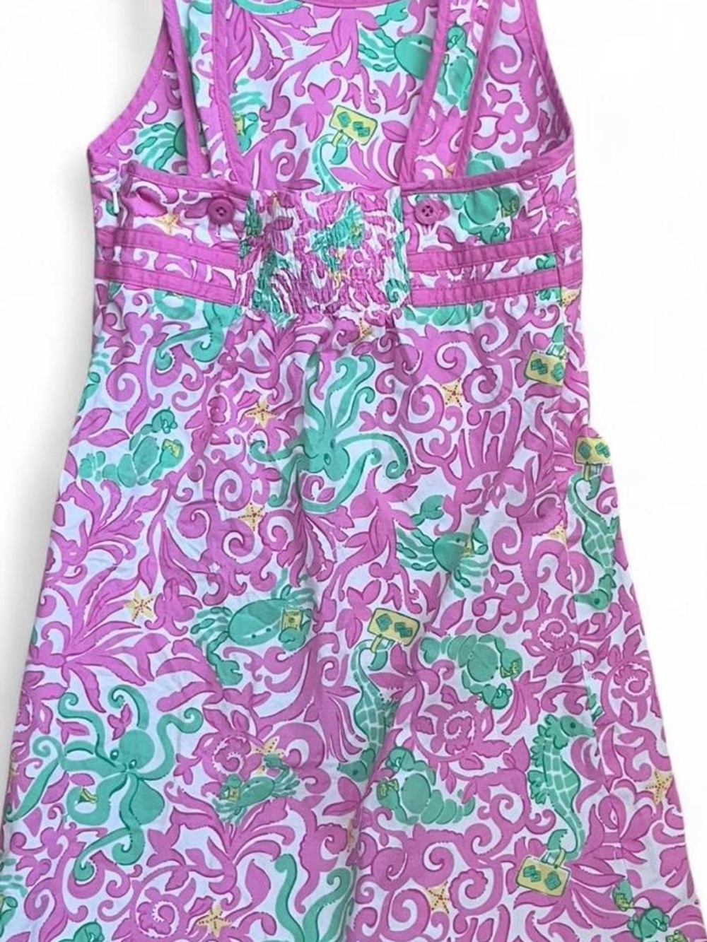 Lilly Pulitzer Girls Shift Dress Size 8 Heading South Octopus Crab Novelty Fun - Picture 2 of 9